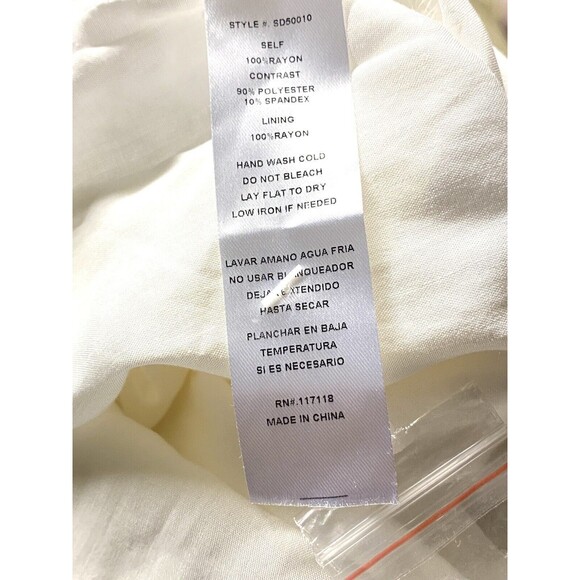 Tassels N Lace Off White Gauzy Dress w Long Lace Sleeves Size M Keyhole Back - Picture 9 of 10